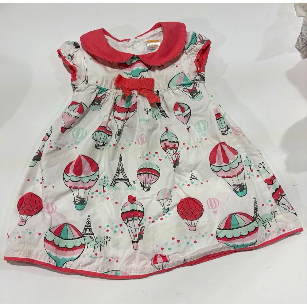 Gymboree Girls 6-9M 2013 Paris Hot Air Balloon Cotton A-Line Dress Bow